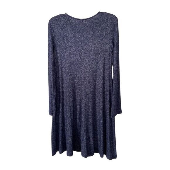 Old Navy Swing Dress Blue Heather Knit Long Sleeve Knee Length Size Small - Picture 2 of 9